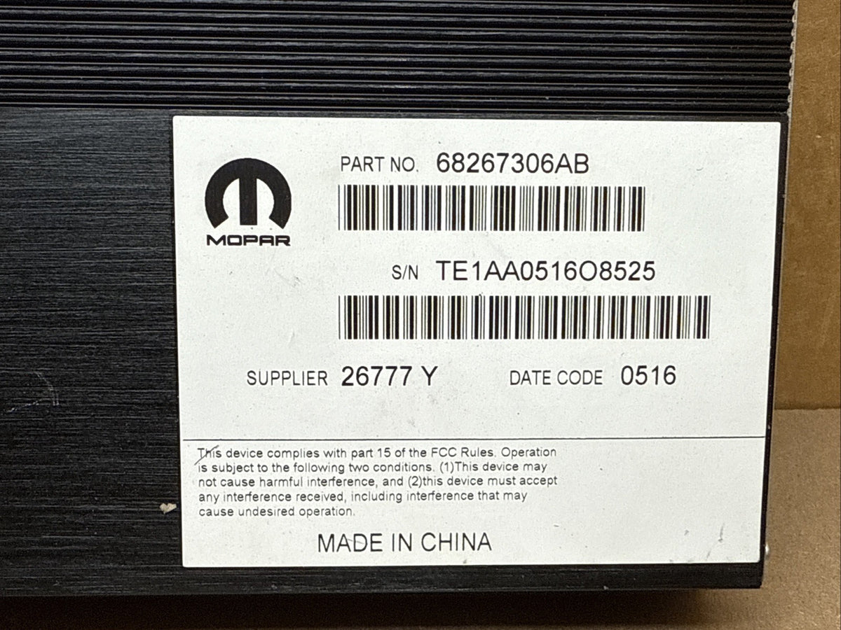 2016 2022 Dodge Durango Radio Audio Stereo Amp Amplifier OEM 68267306AB1