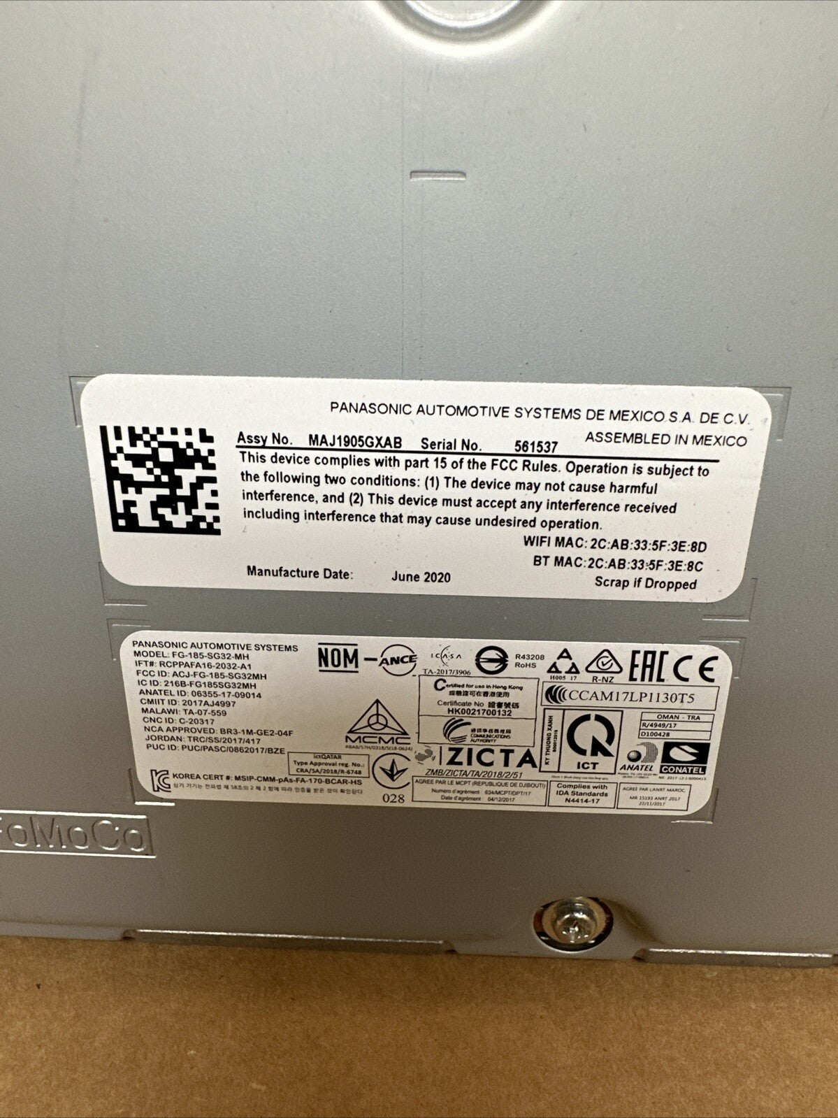2019 2020 Lincoln Nautilus Sync Module LA1T 14G370 BCH5