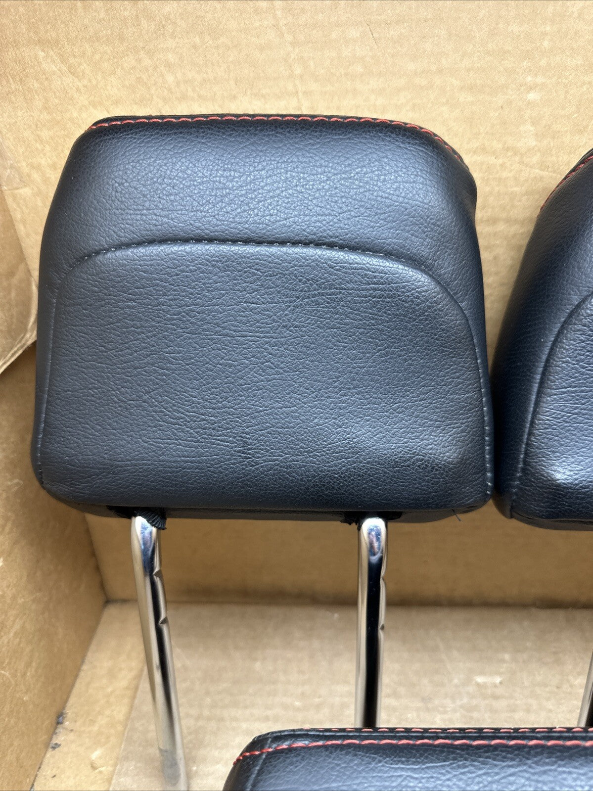 2015 2020 FORD EDGE OEM REAR BACK SEAT HEADRESTS HEAD REST BLACK LEATHER SET 37