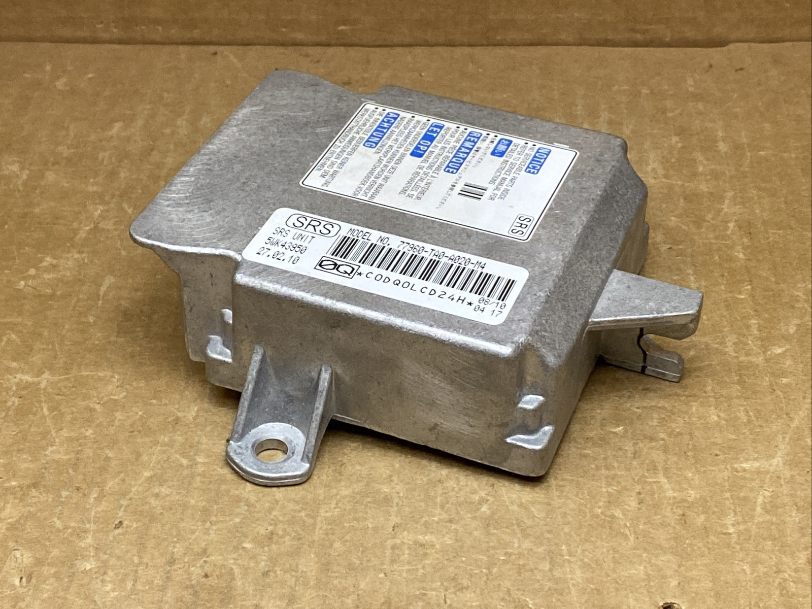 Honda Accord SRS AirBag Air Bag Control Module OEM 77960 TA0 A020 M44