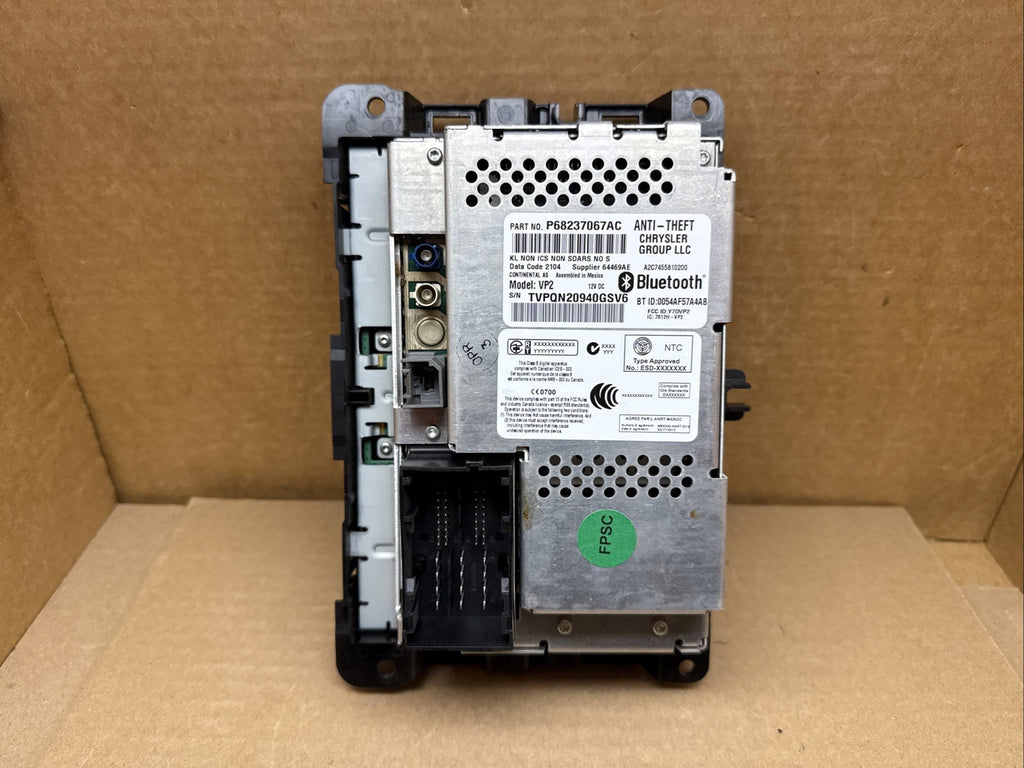 2015 Jeep Cherokee Radio Receiver Player Information Screen VP2 OEM P68237067AC4