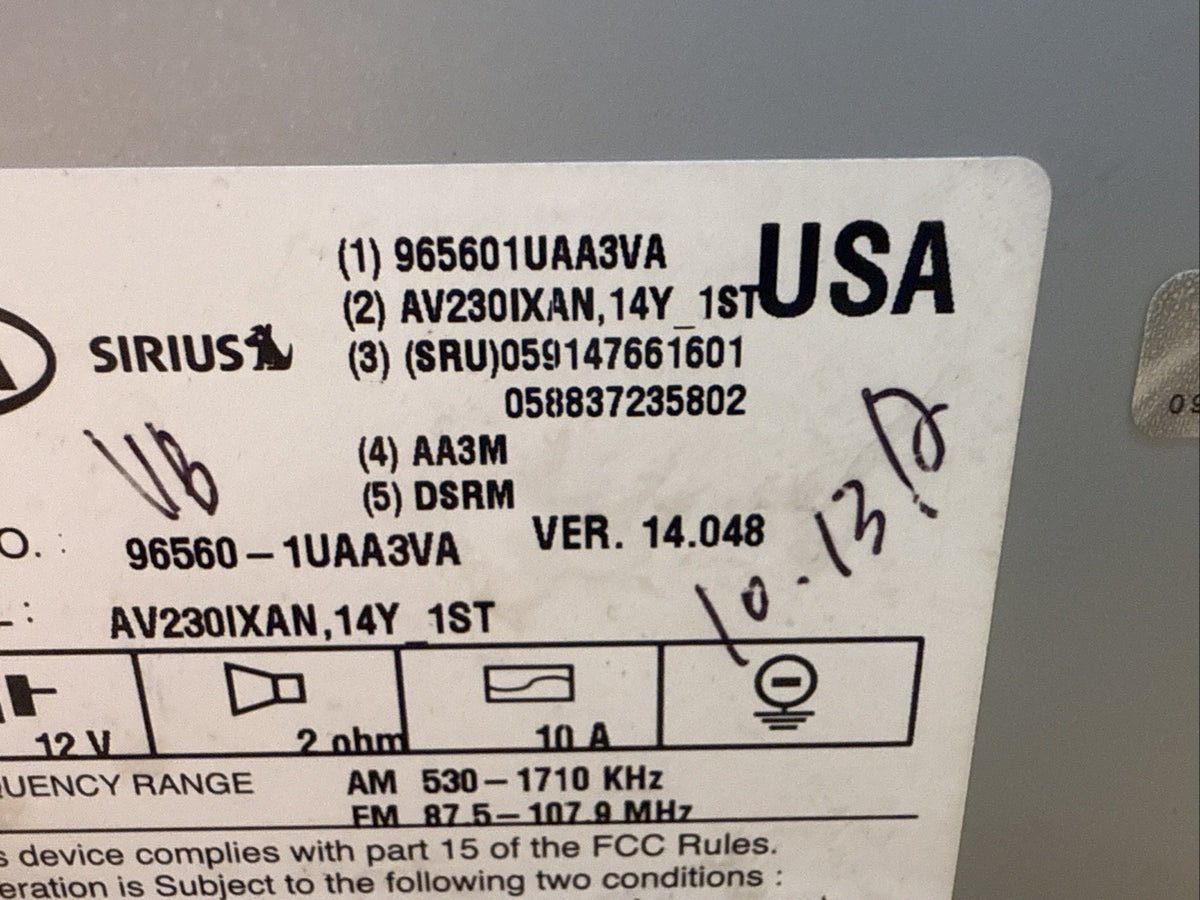 2014 2015 Kia Sorento Radio Receiver Display Screen OEM 965601UAA3VA8