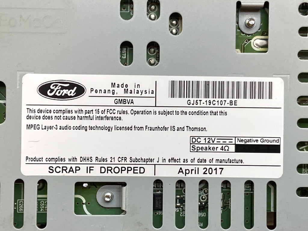 17 19 FORD ESCAPE RADIO RECEIVER CD PLAYER GJ5T 19C107 BE8