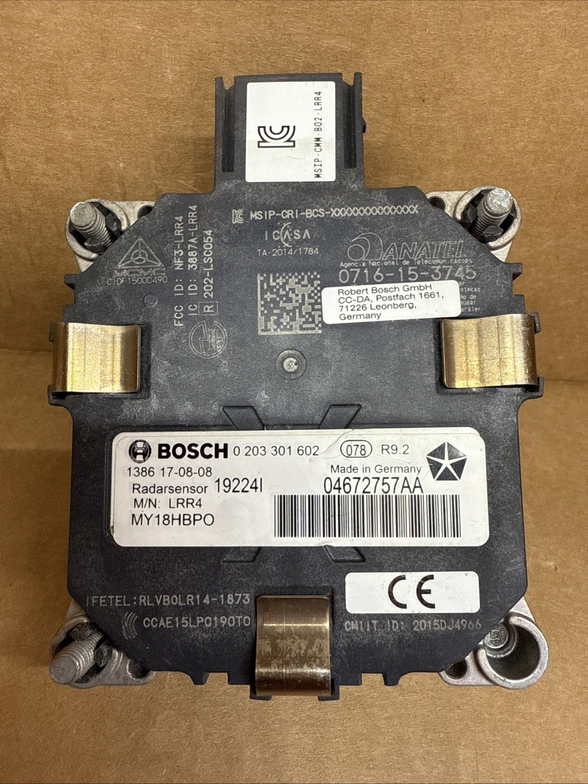 2017 2022 Chrysler Pacifica Voyager Adaptive Cruise Control Sensor Radar OEM4