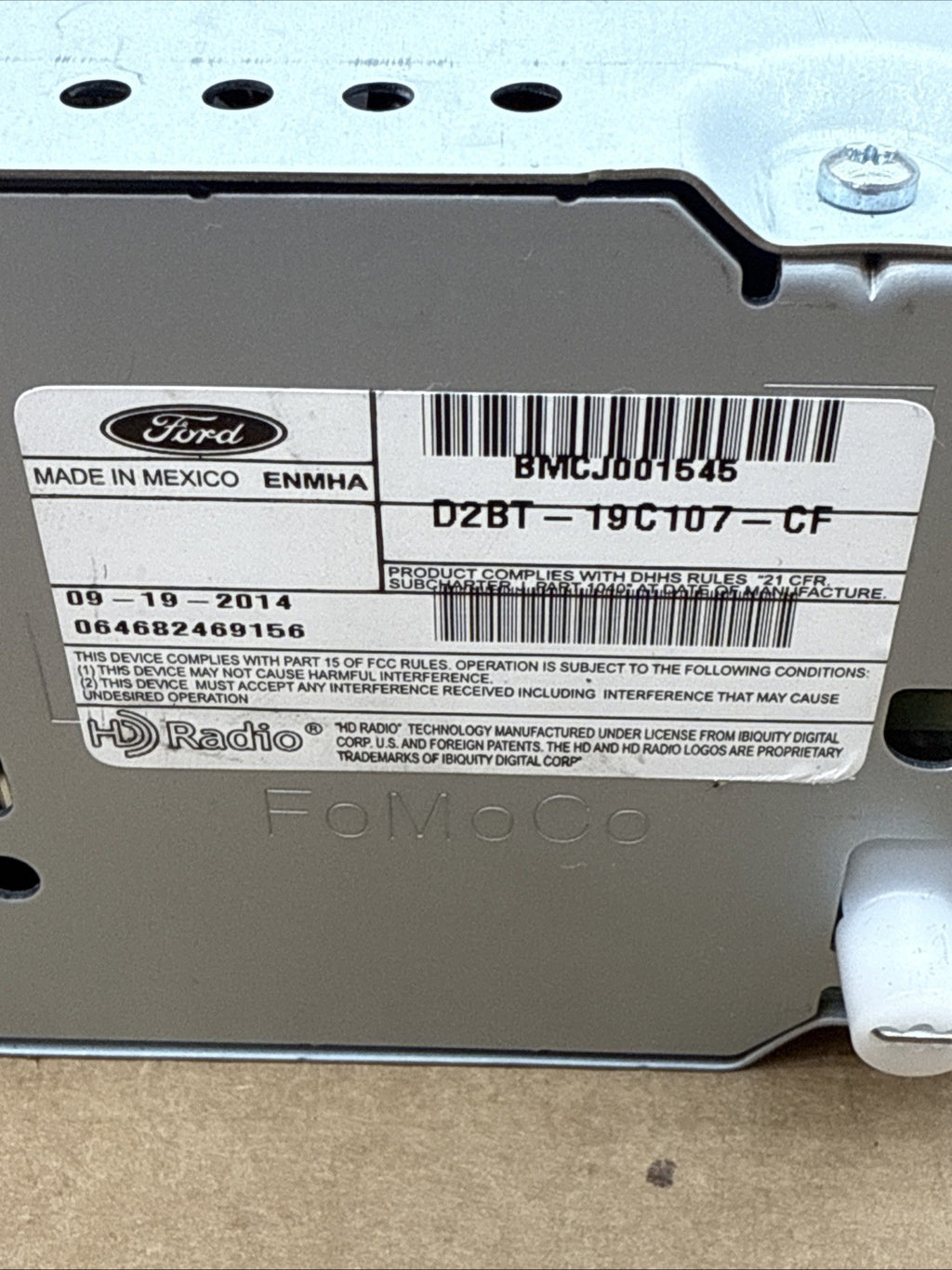 2014 2016 Ford Fiesta Radio Dash CD Player Disc Drive Receiver D2BT 19C107 CF1