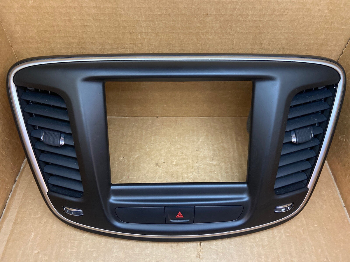2015 2016 Chrysler 200 Dash Radio Bezel Trim Vent Hazard Surround Black 8.4"2
