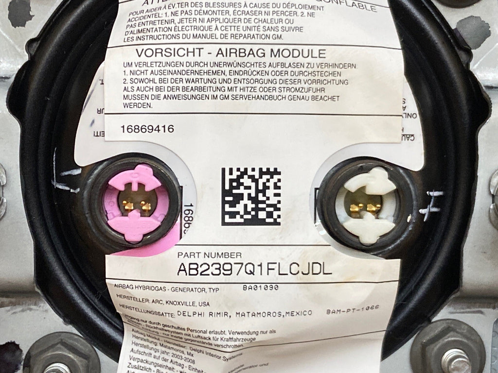 05 09 GMC ENVOY FRONT LEFT DRIVER SIDE STEERING WHEEL AIRBAG AIR BAG 168704946