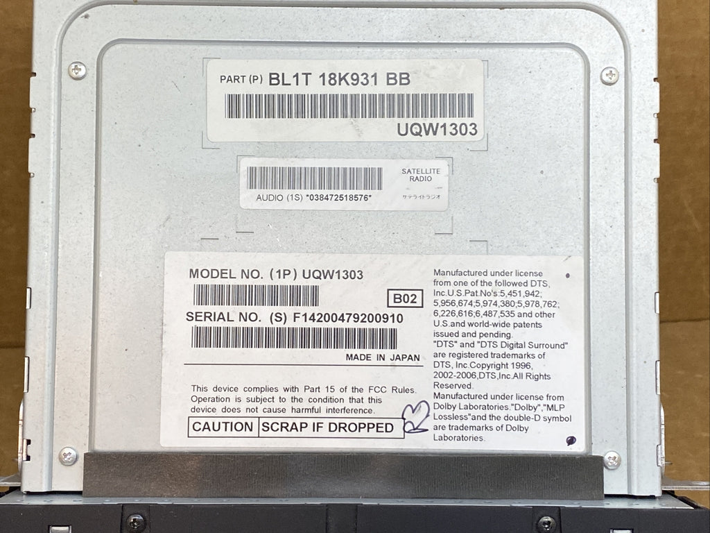 2010 2013 Ford Edge Expedition Radio DVD CD Player OEM BL1T 18K931 BB7