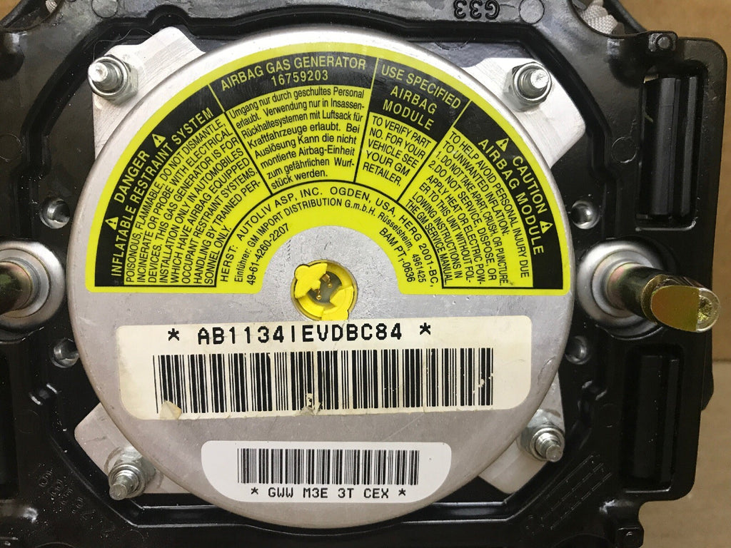 00 02 SUBURBAN SILVERADO TAHOE DRIVER STEERING WHEEL AIRBAG AIR BAG 168684144