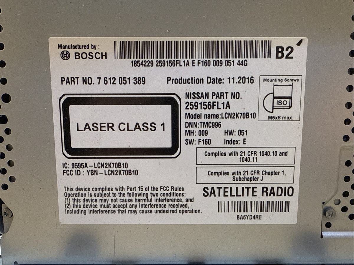 2017 2018 Nissan Rogue Dash Radio Screen Display 259156FL1A9