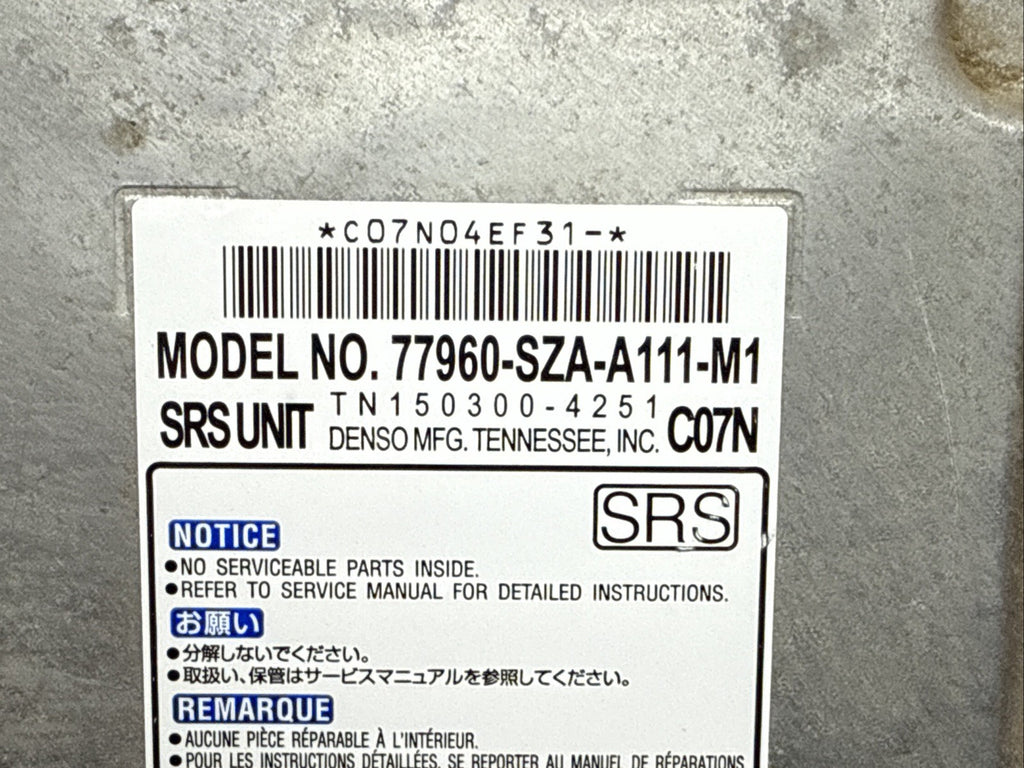 2013 Honda Pilot Air Bag Airbag Control Module Computer 77960 SZA A111 M11