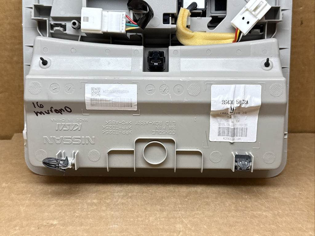 2016 2018 Nissan Murano Front Center Over Head Overhead Console Gray 26430 5AC2A7