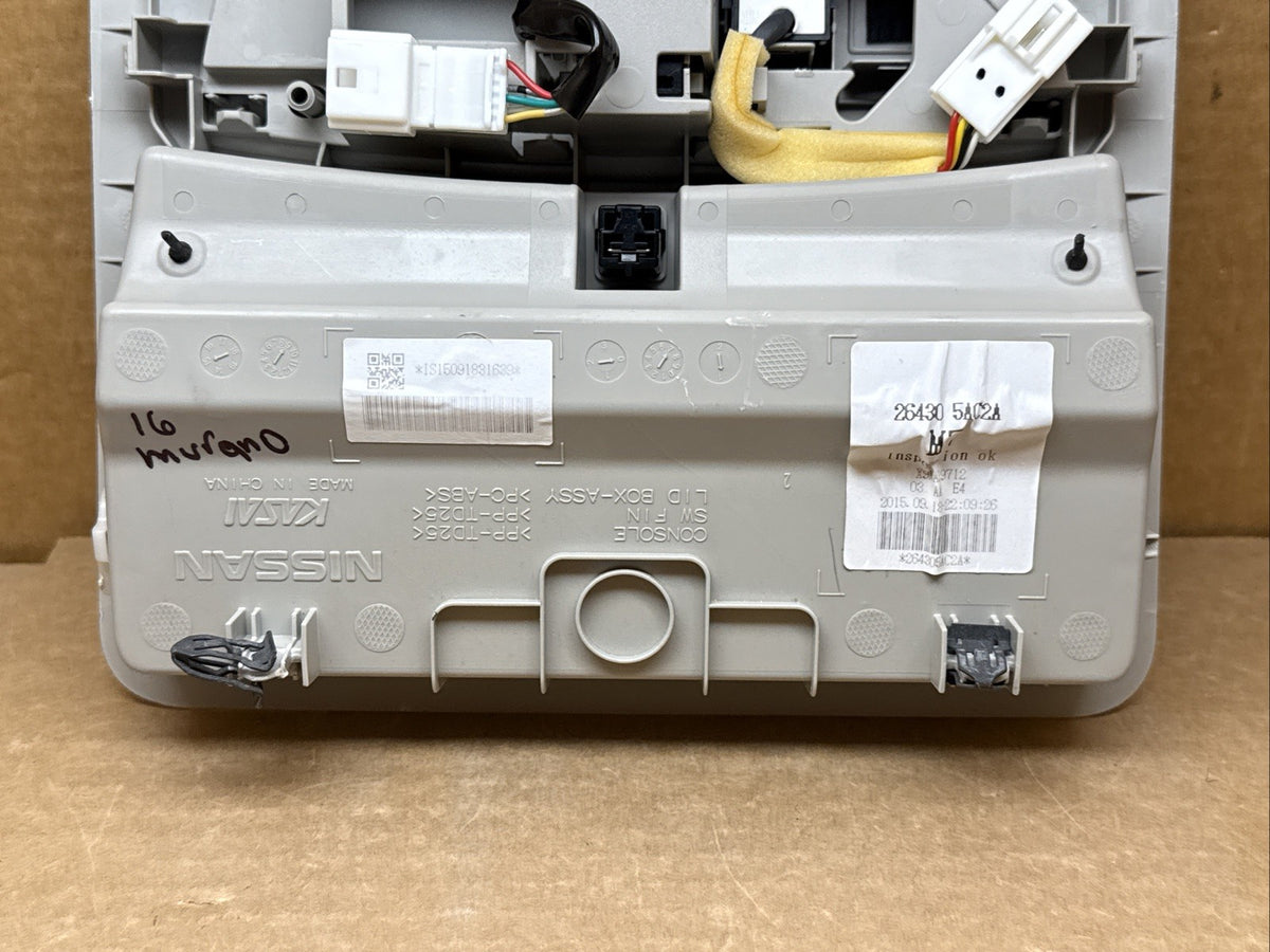 2016 2018 Nissan Murano Front Center Over Head Overhead Console Gray 26430 5AC2A7