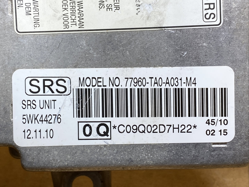 Honda Accord SRS AirBag Air Bag Control Module OEM 77960 TA0 A031 M42