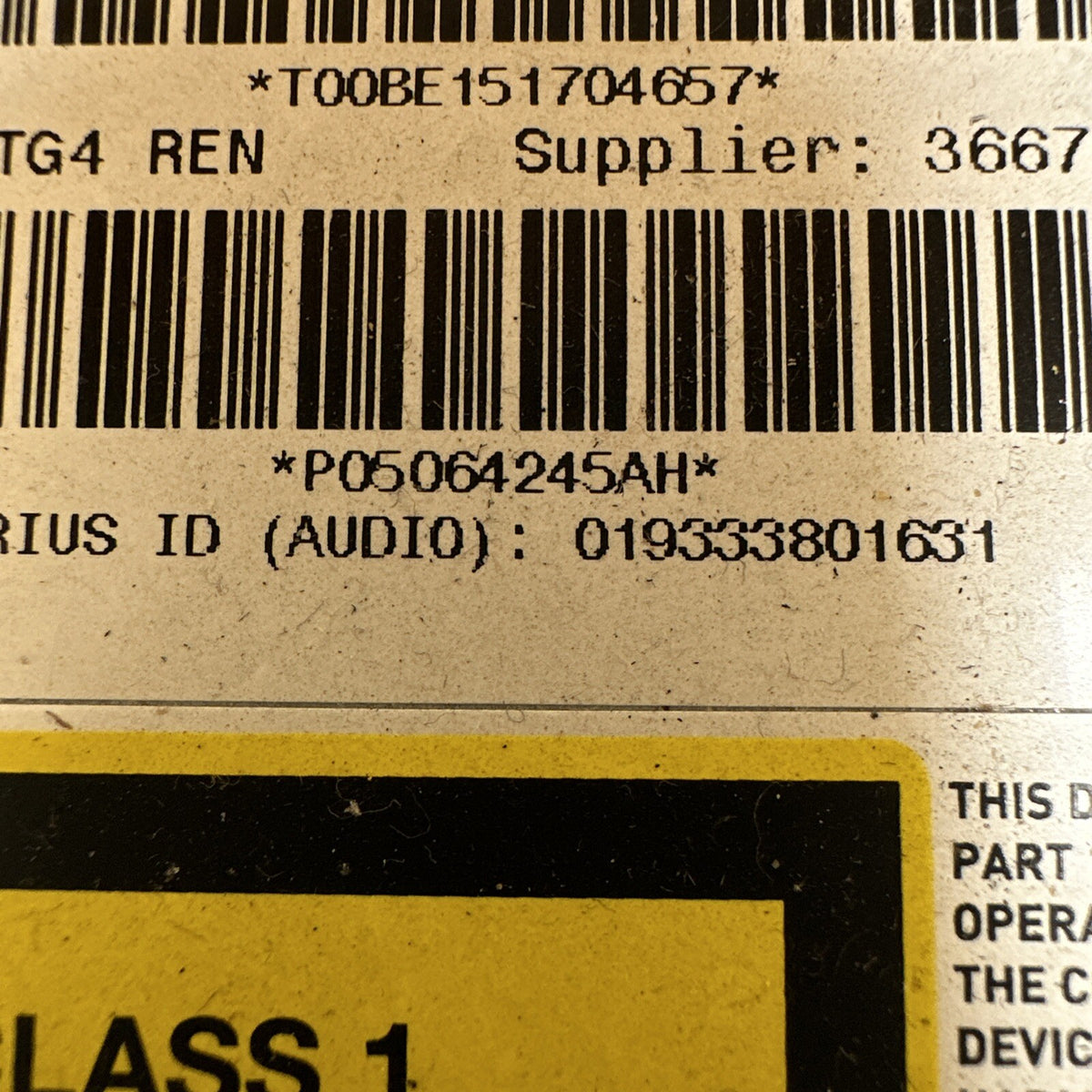 07 14 Dodge Chrysler Jeep Radio CD DVD MyGig NTG4 REN P05064245AH5