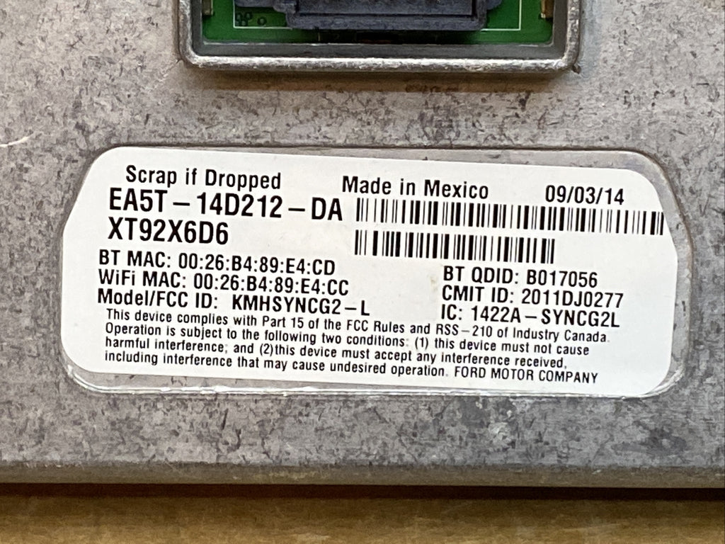 Ford Sync 2 Sync2 APIM Radio Module DM5T 14F239 AP EA5T 14D212 DA3