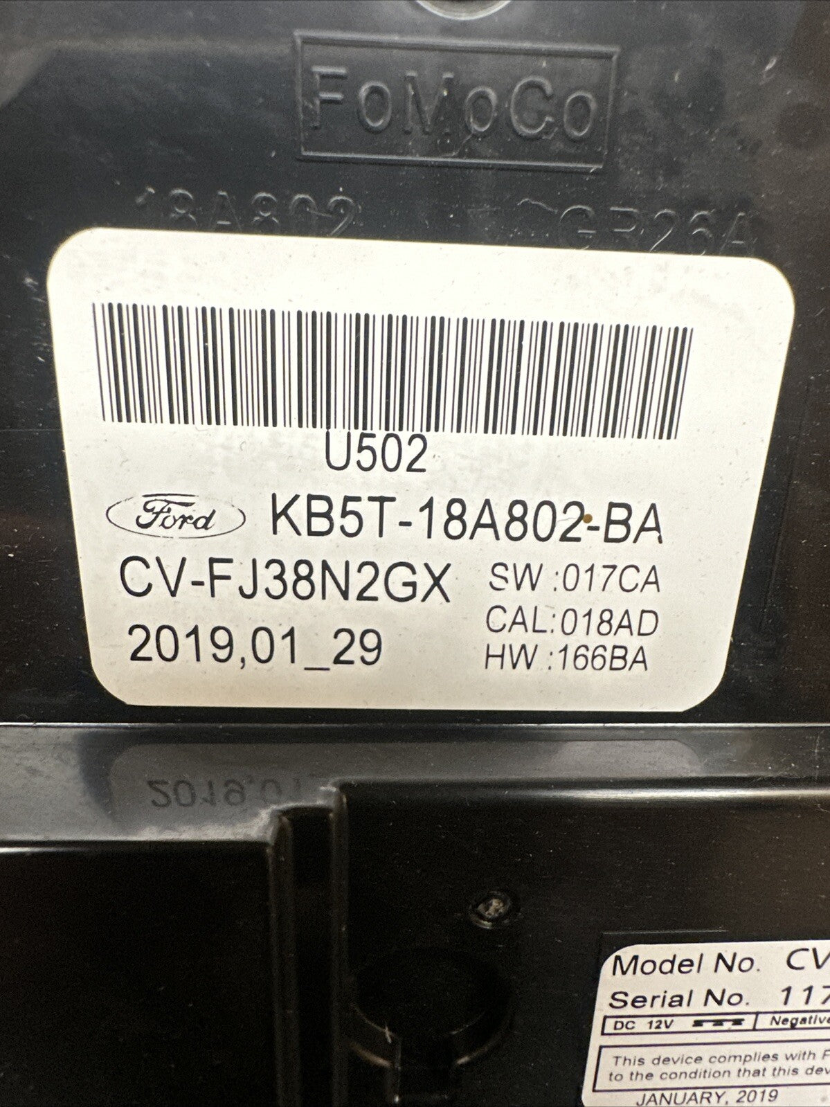 2019 Ford Explorer Radio Control Panel OEM KB5T 18A802 BA6