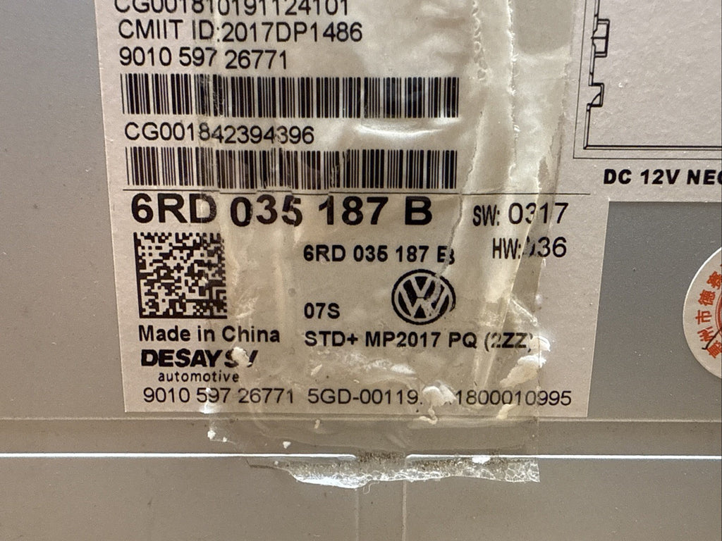 12 14 Volkswagen VW GTI Audio Radio Display Screen 6RD 035 187 B    6RD035187B10