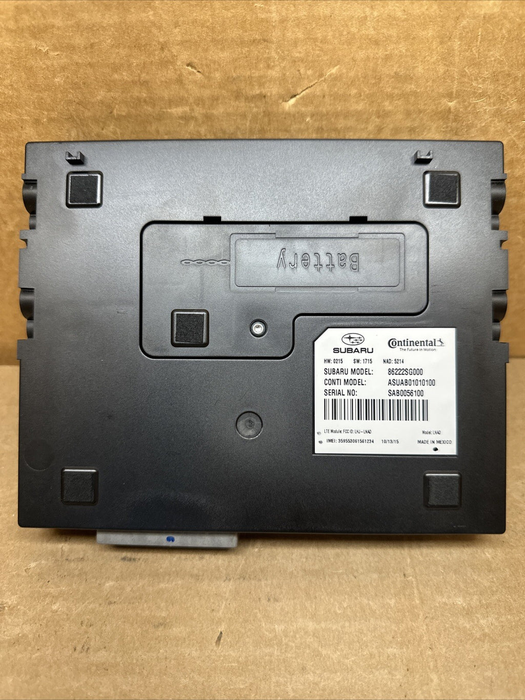 2016 2018 Subaru Forester Communication Telematics Control Module 86222SG0000