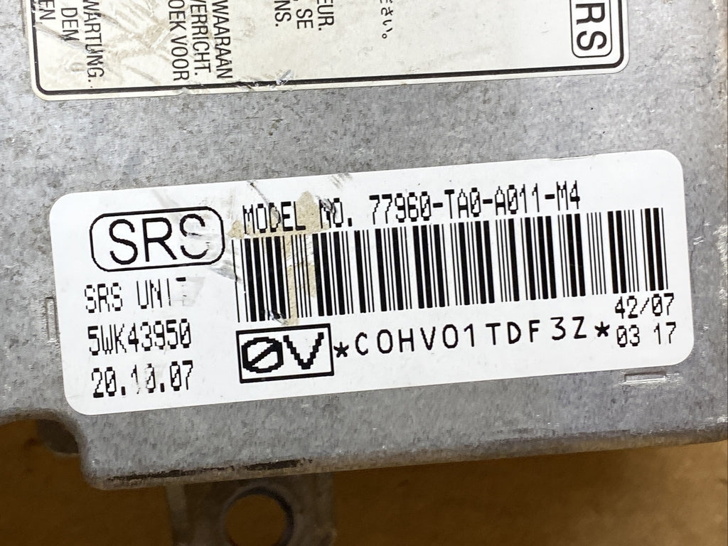 Honda Accord Coupe SRS AirBag Air Bag Control Module OEM 77960 TA0 A011 M11
