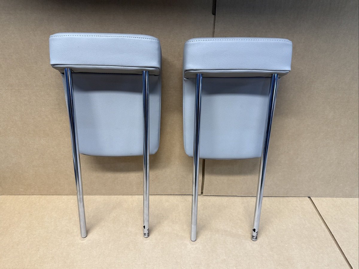 2018 2023 VW Volkswagen Atlas 3rd Row Rear Headrest Set Right Left Gray Leather4
