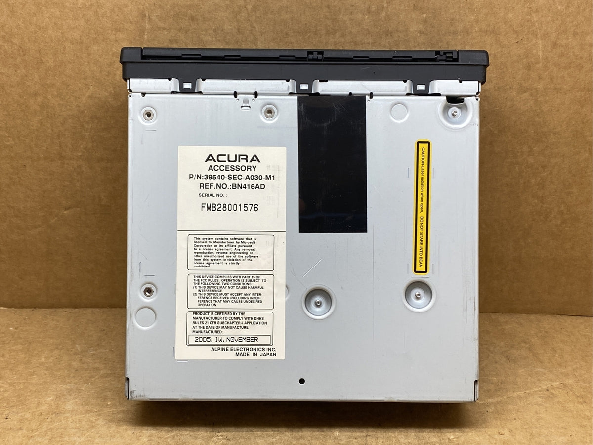 2006 2008 Acura TSX Navigation DVD Drive W/ Code 39540 SEC A030 M15