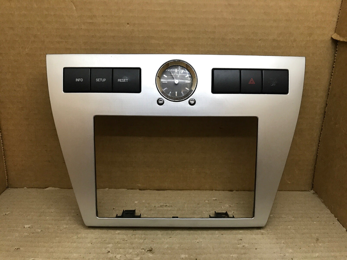 2006 2009 MERCURY MILAN DASH RADIO BEZEL WITH CLOCK HAZARD SWITCH OEM SILVER 0