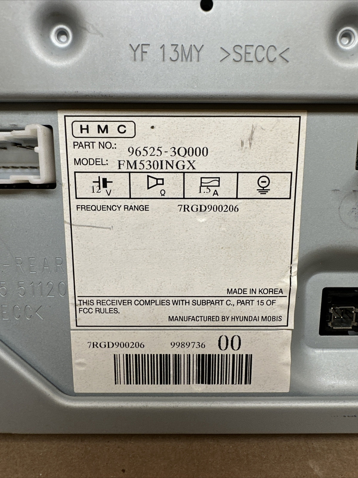 2011 2014 Hyundai Sonata Navigation Radio Display Screen 96525 3Q000 OEM5