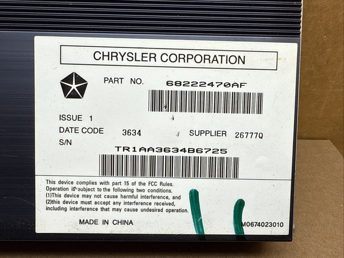 2015 2016 Dodge Charger Chrysler 300 Radio Audio Amplifier Amp OEM 68222470AF1