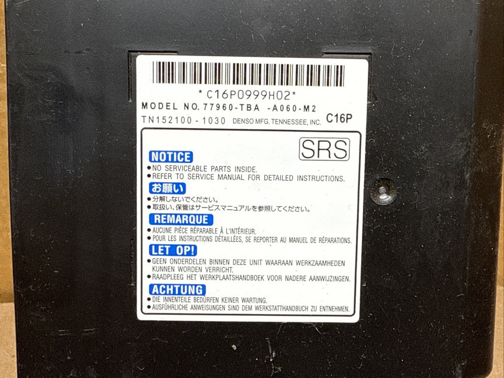2016 2021 Honda Civic Air Bag Airbag Computer Control Module 77960 TBA A060 M21