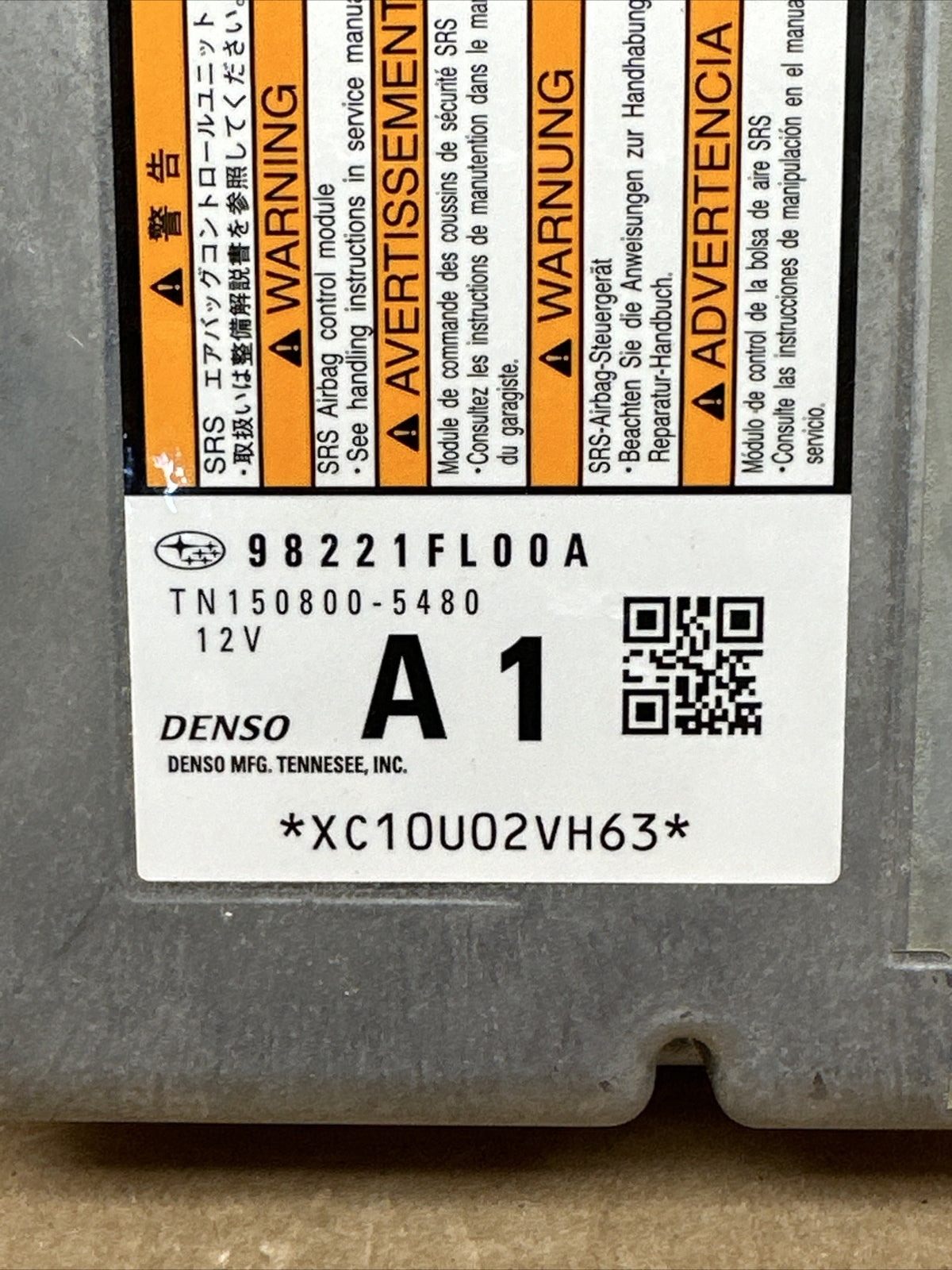 2017 Subaru Impreza SRS Air Bag Airbag Control Module 98221FL00A1