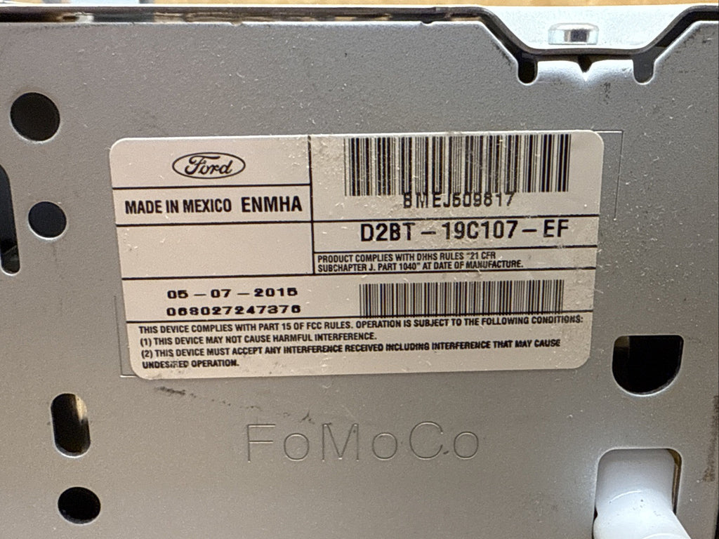 2014 2016 Ford Fiesta Radio Dash CD Player Disc Drive Receiver D2BT 19C107 EF4