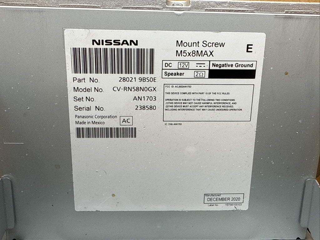 2019 2021 Nissan Frontier Audio Radio Info Display Touch Screen 28021 9BS0E10