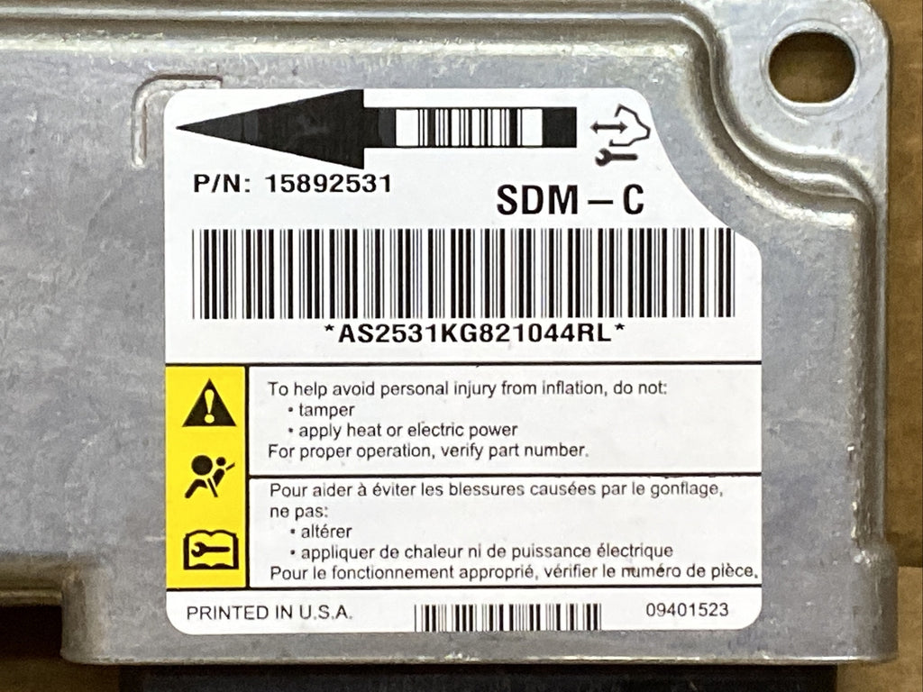 GMC Sierra Chevy Silverado SRS Air Bag Airbag Control Module 158925311