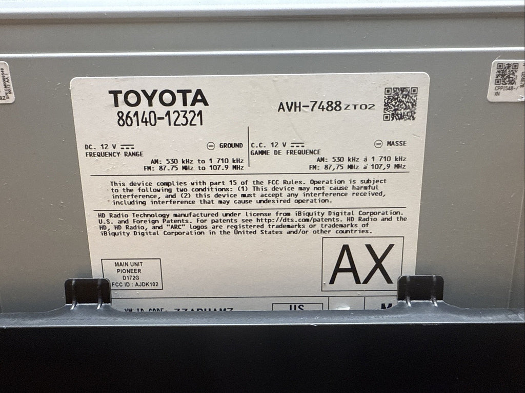 2019 2021 Toyota Rav4 Rav 4 Radio Screen Display Receiver 86140 1232110