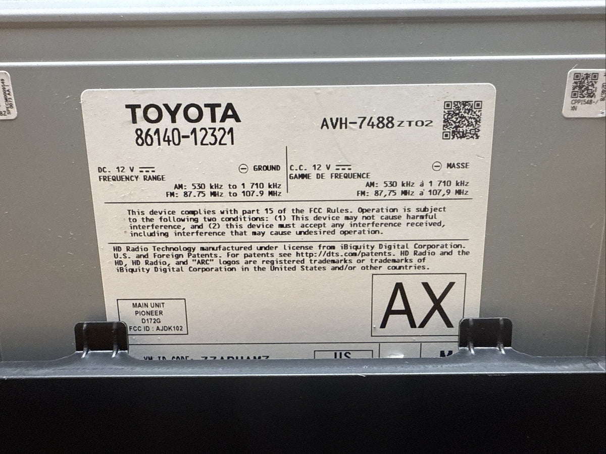 2019 2021 Toyota Rav4 Rav 4 Radio Screen Display Receiver 86140 1232110