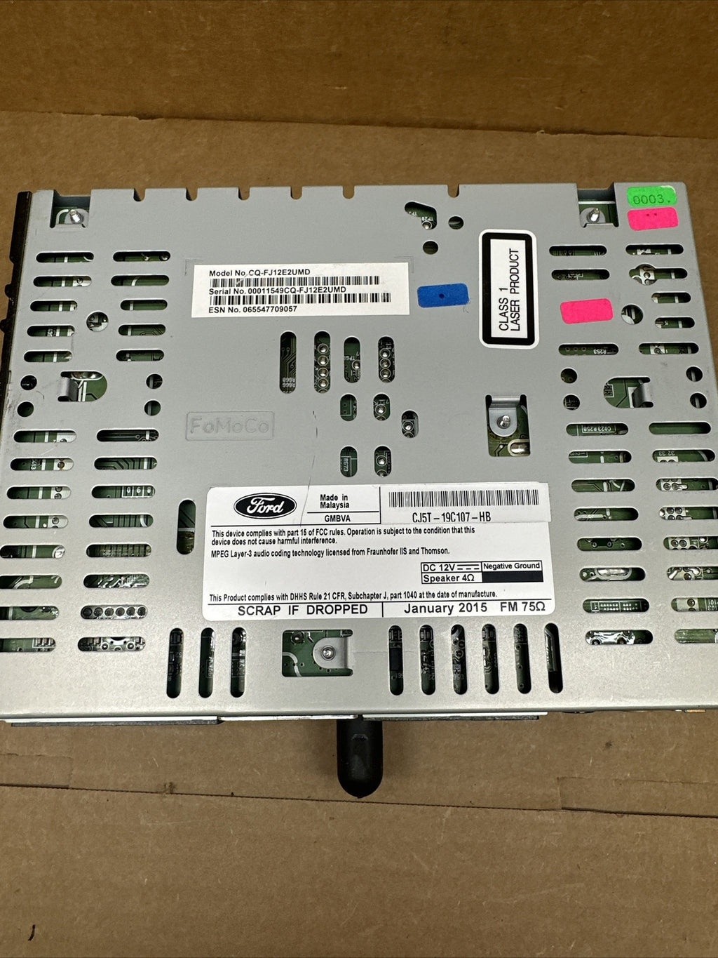 13 16 Ford Escape CD Single Disc MP3 Radio Receiver CJ5T 19C107 HB4