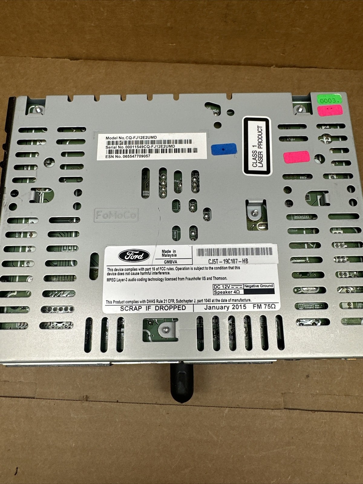 13 16 Ford Escape CD Single Disc MP3 Radio Receiver CJ5T 19C107 HB4