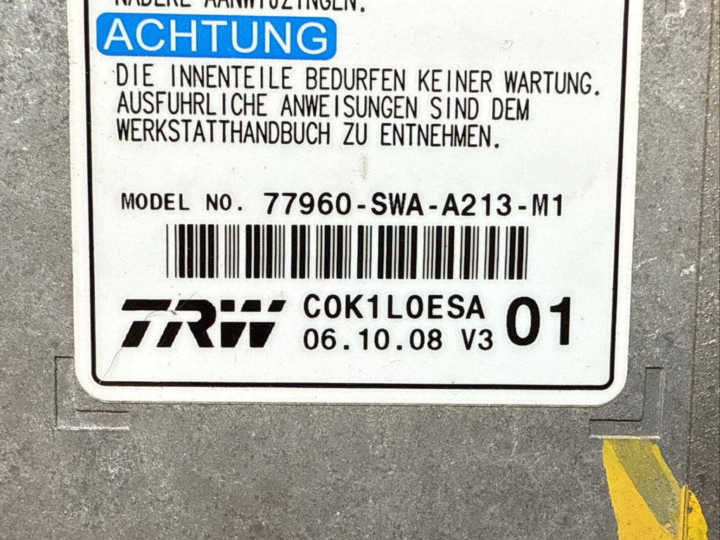 Honda CRV CR V Air Bag Airbag Control Module OEM 77960 SWA A213 M11