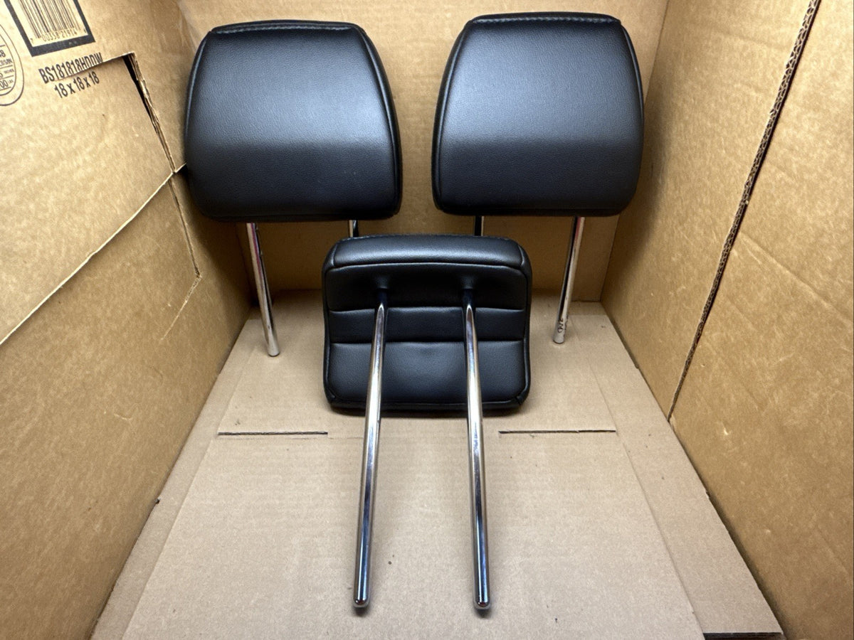 2015 2020 FORD EDGE OEM REAR BACK SEAT HEADRESTS HEAD REST BLACK LEATHER SET 35