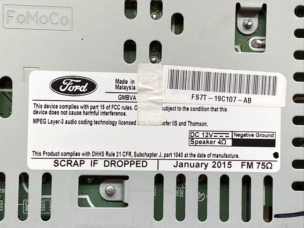 2015 2016 Ford Fusion Radio Receiver CQ JJ22E0UME FS7T 19C107 AB7