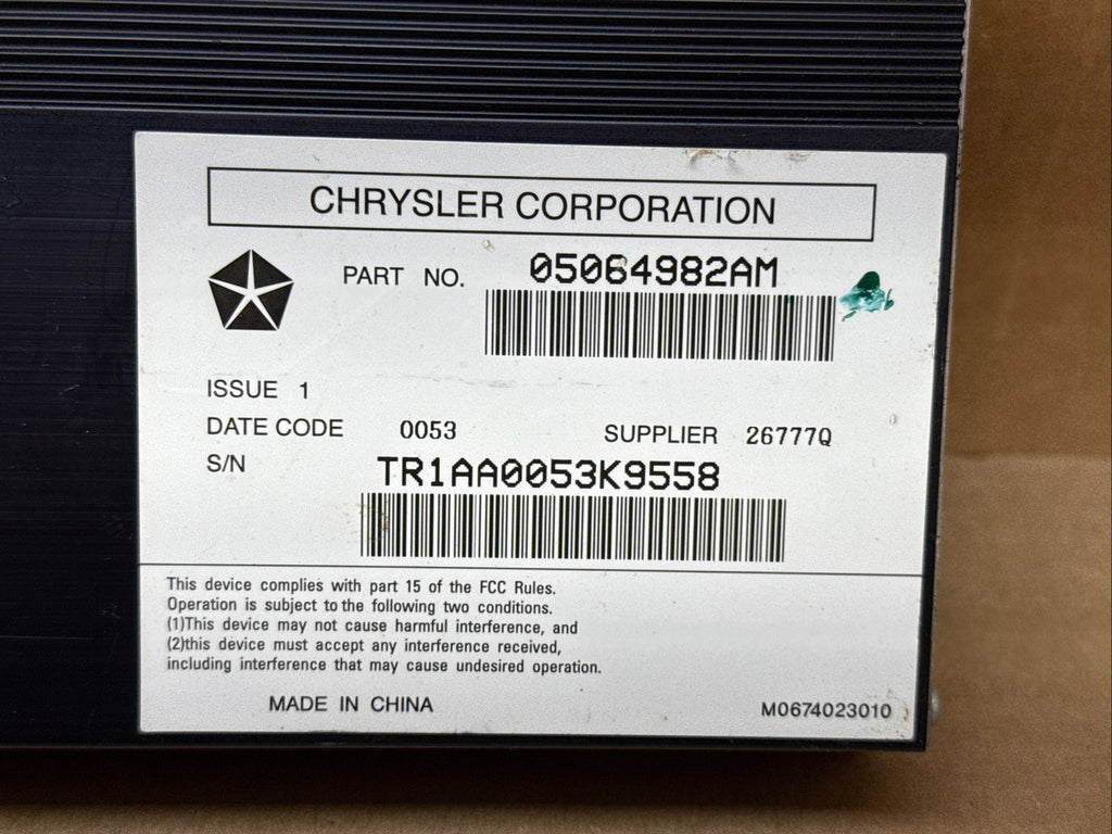 2011 2014 Dodge Charger Chrysler 300 Radio Audio Amplifier Amp OEM 05064982AM1