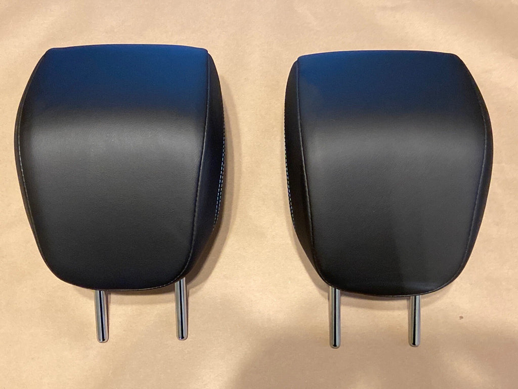 15 16 Trax Rear Left Right Seat Head Rest Headrest Leather Black Leather Aqua1