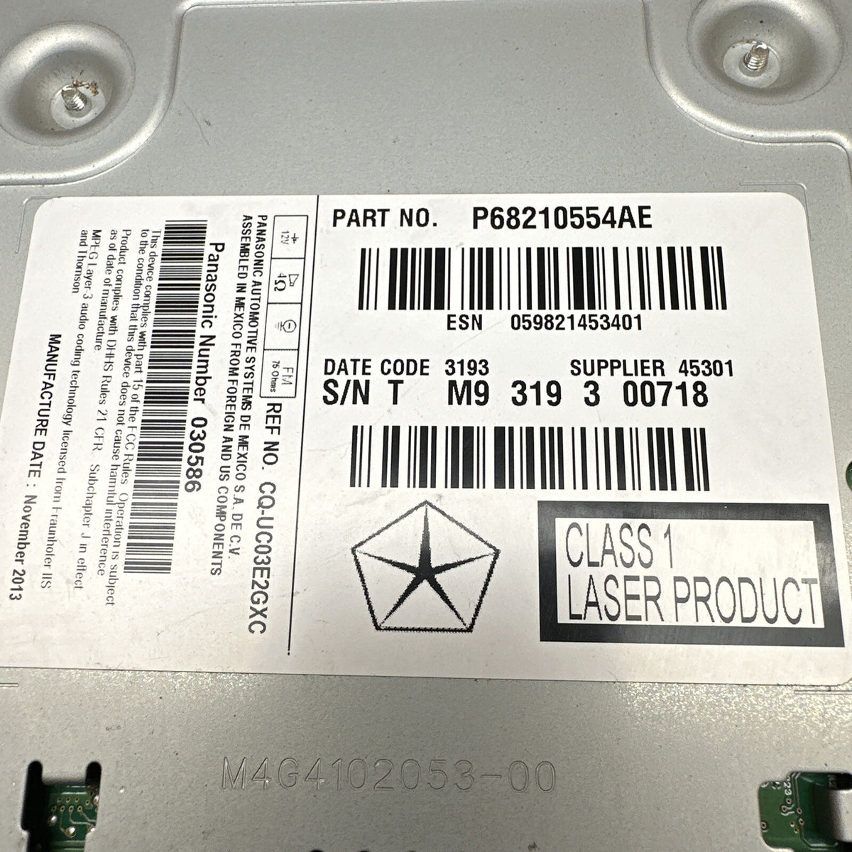 2014 Dodge Charger Chrysler 300 OEM Radio Receiver Head Unit P68210554AE6