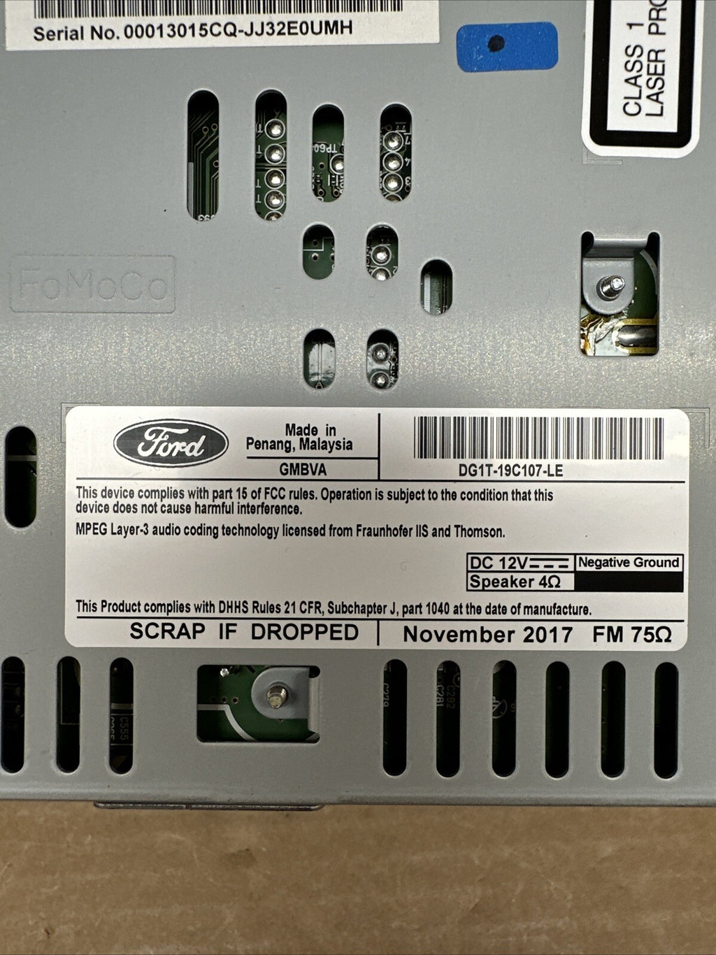 2017 2019 Ford Taurus Radio Stereo Receiver Disc Reader DG1T 19C107 LE5