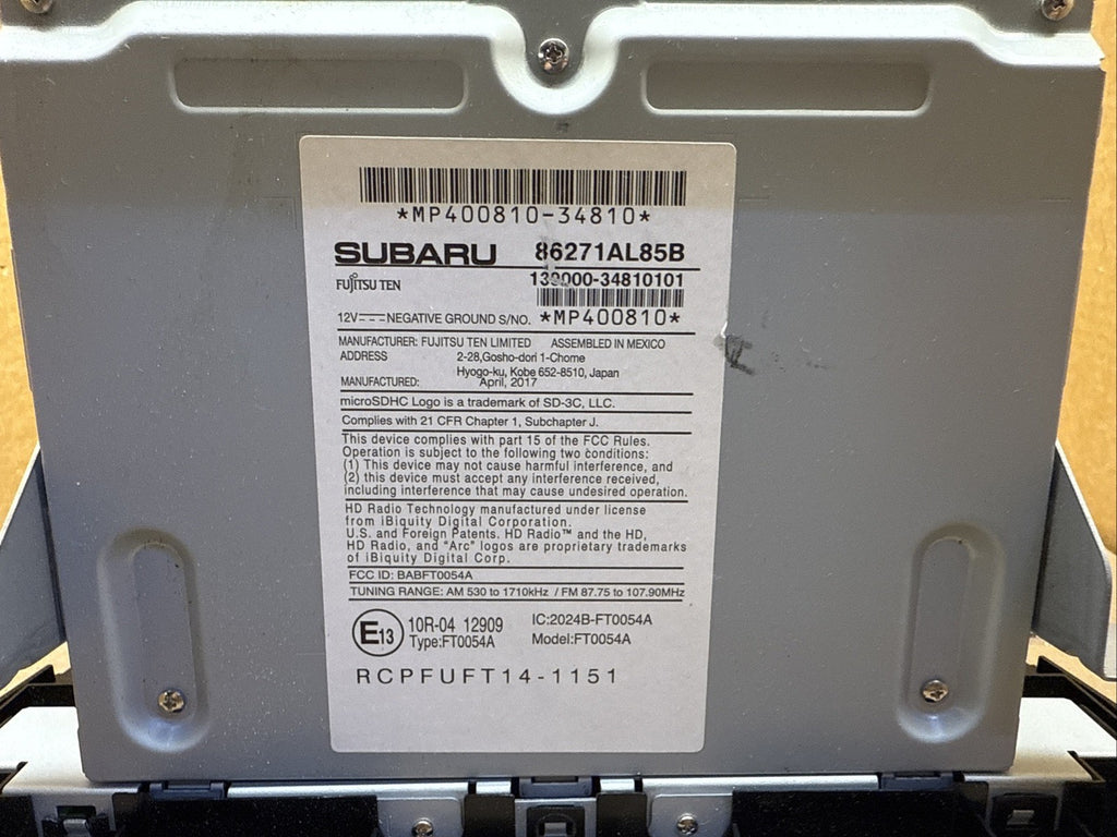 2015 2017 Subaru Legacy Outback Radio Touch Screen Touchscreen 86271AL85B6