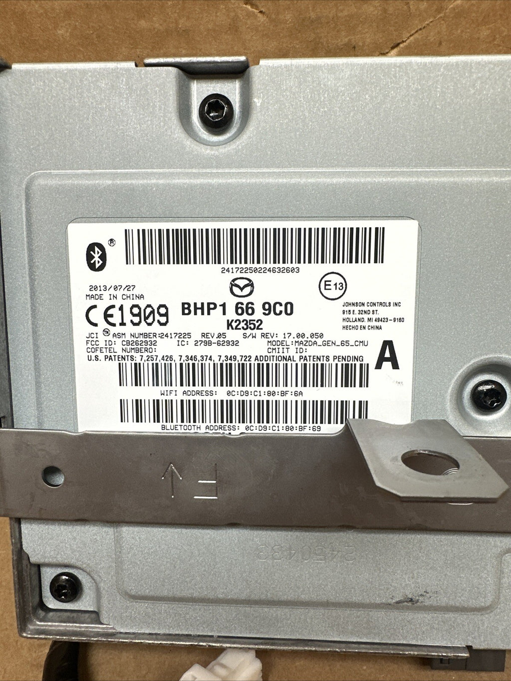 2014 2016 Mazda 3 Bluetooth Radio Receiver Module BHP1 66 9C06