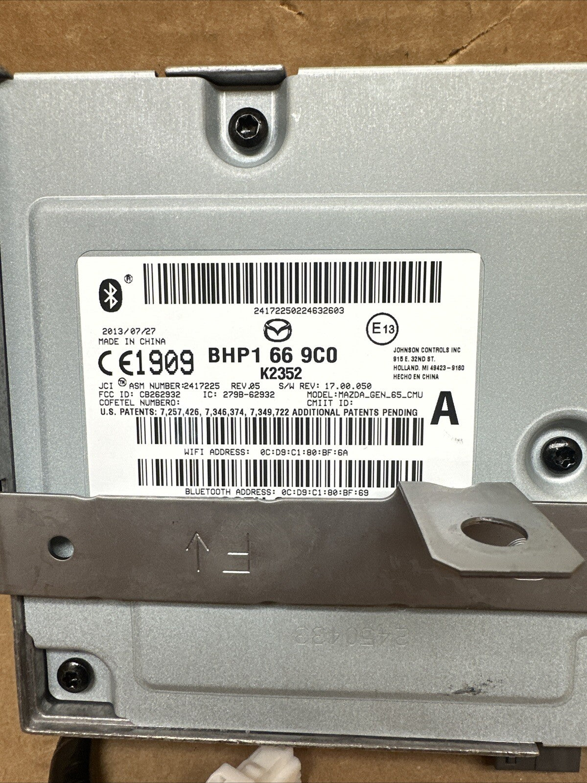 2014 2016 Mazda 3 Bluetooth Radio Receiver Module BHP1 66 9C06