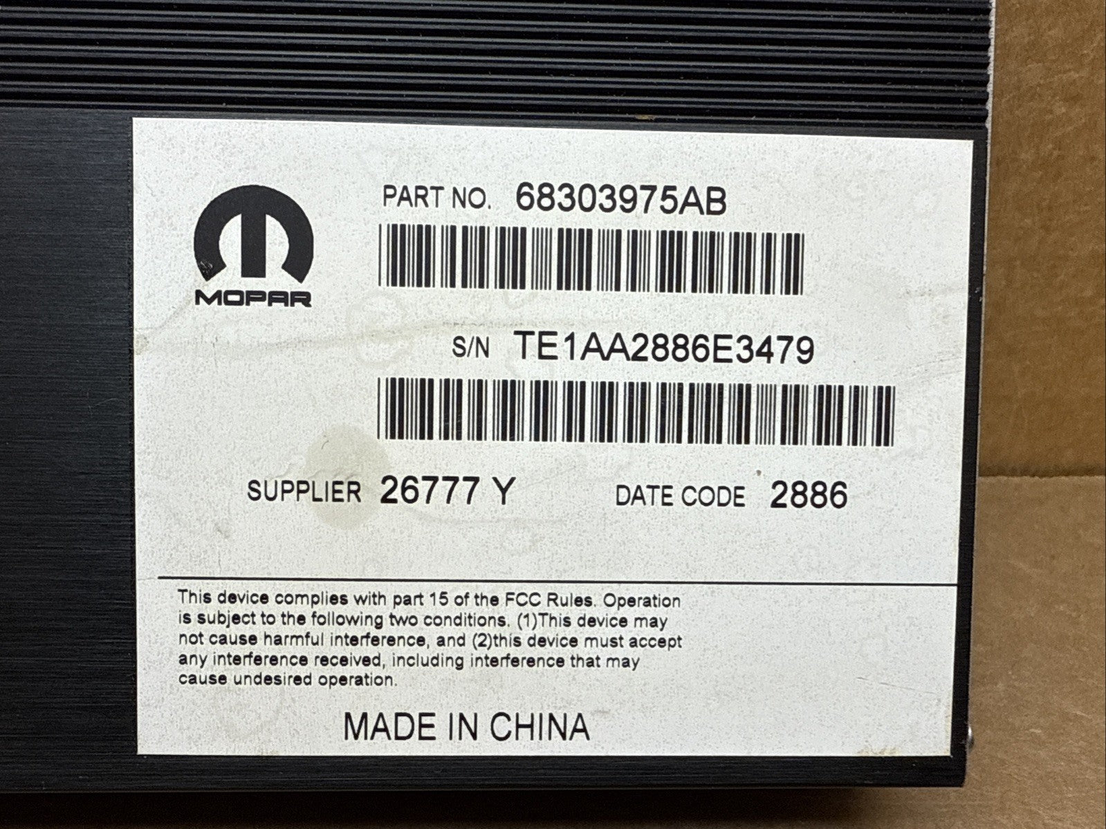 2017 2023 Charger Challenger Chrysler 300 Audio Amplifier Amp OEM 68303975AB1