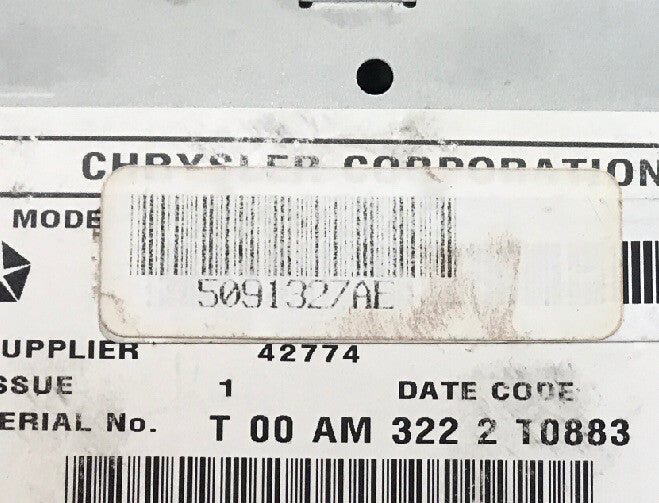 10 18 Grand Caravan Town Country Nitro Radio CD Dvd MyGig RBZ P05091327AE7